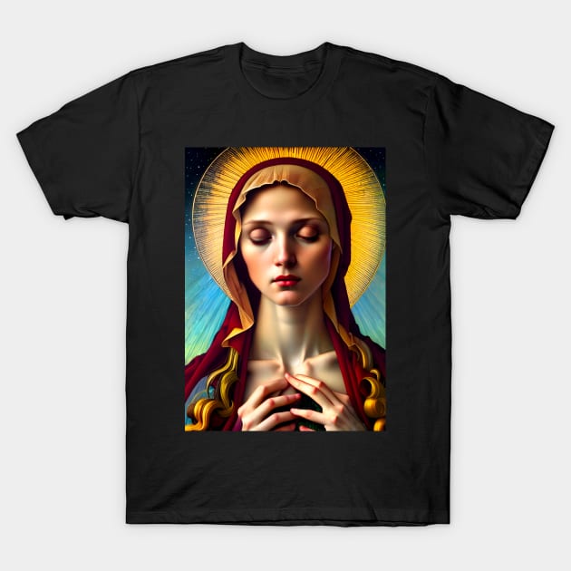 Blessed Virgin Mary Prayer Hands T-Shirt by TshirtLABS